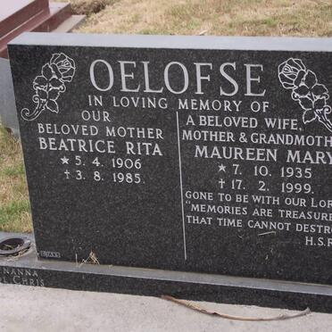 OELOFSE Beatrice Rita 1906-1985 :: OELOFSE Maureen Mary 1935-1999
