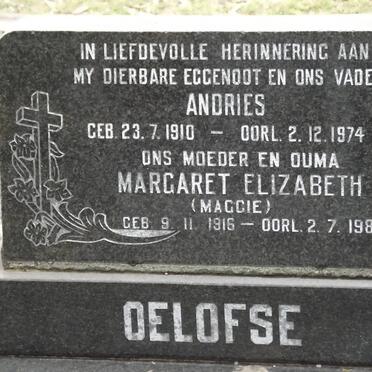 OELOFSE Andries 1910-1974 &amp; Margaret Elizabeth 1916-1988