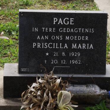 PAGE Priscilla Maria 1929-1962
