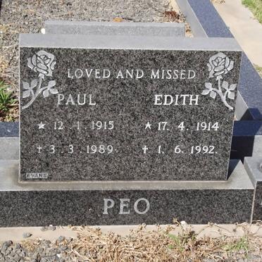 PEO Paul 1915-1989 &amp; Edith 1914-1992