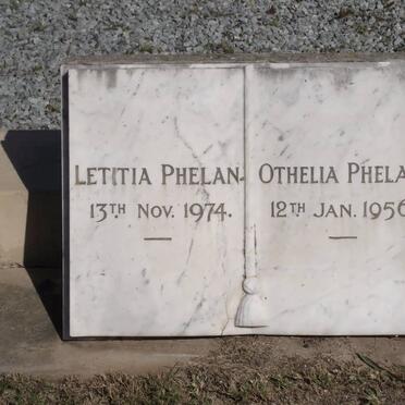 PHELAN Letitia 1905-1974 &amp; Othelia -1956