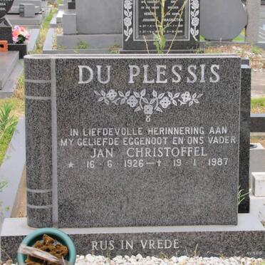 PLESSIS Jan Christoffel, du 1926-1987