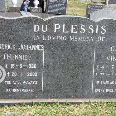 PLESSIS Hendrick Johannes, du 1928-2003 :: PLESSIS Gary Vincent, du 1956-1981