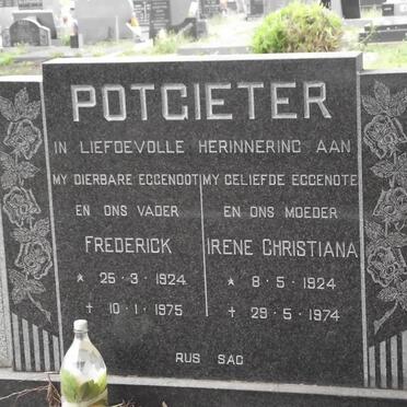 POTGIETER Frederick 1924-1975 &amp; Irene Christiana 1924-1974