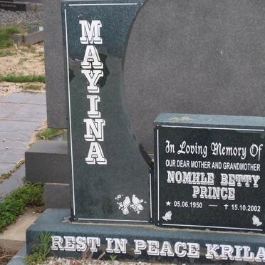 PRINCE Nomhle Betty 1950-2002