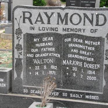RAYMOND Walton 1912-1971 &amp; Marjorie Doreen 1914-2000