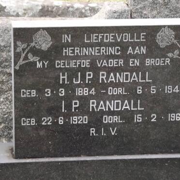 RANDALL H.J.P. 1884-1946 &amp; I.P. 1920-1961