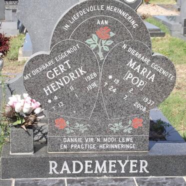 RADEMEYER Gert Hendrik 1928-1991 &amp; Maria 1937-2008