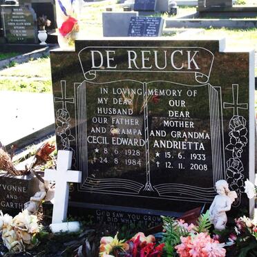 REUCK Cecil Edward, de 1928-1984 &amp; Andrietta 1933-2008