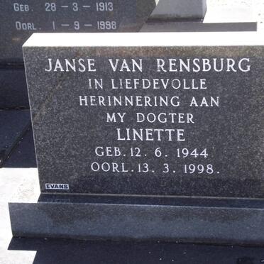 RENSBURG Linette, janse van 1944-1998