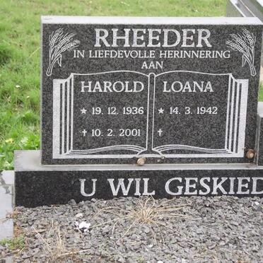 RHEEDER Harold 1936-2001 &amp; Loana 1942-