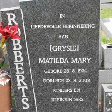 ROBBERTS Matilda Mary 1924-2008