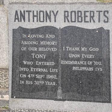 ROBERTS Anthony G.T. -1962