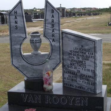 ROOYEN Johannes Mattheus, van 1930-1989 &amp; Barbara Johanna STEYN 1930-1989