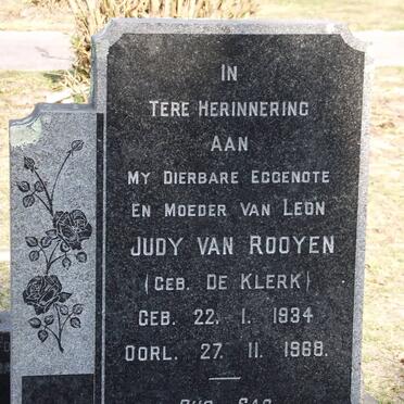 ROOYEN Judy, van nee DE KLERK 1934-1968