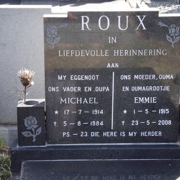 ROUX Michael 1914-1984 &amp; Emmie 1915-2008