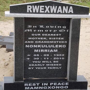 RWEXWANA Nonkululeko Mirriam 1952-2010