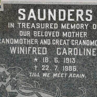 SAUNDERS Winifred Caroline 1913-1986