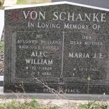 SCHANKE Alec William, von 1928-1982 &amp; Maria Johanna E. 1931-2003