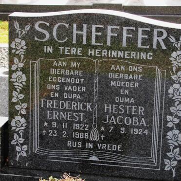 SCHEFFER Frederick Ernest 1922-1988 &amp; Hester Jacoba 1924-