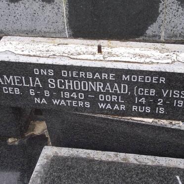 SCHOONRAAD Amelia nee VISSER 1940-1989