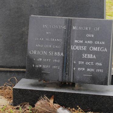 SEBBA Orion 1910-1972 &amp; Louisa Omega 1916-1993