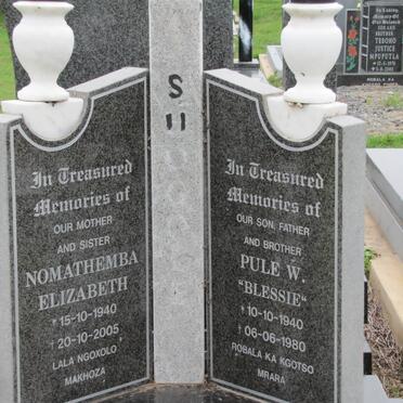 SHOGOLE Nomathemba Elizabeth 1940-2005 &amp; Pule W. 1940-1980