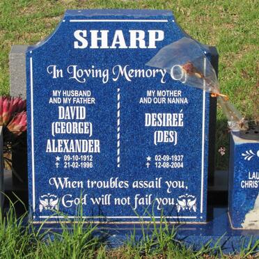 SHARP David Alexander 1912-1996 &amp; Desireé 1937-2004