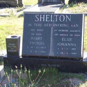 SHELTON Harry Thomas 1923-1985 &amp; Elsi Johanna 1907-1984