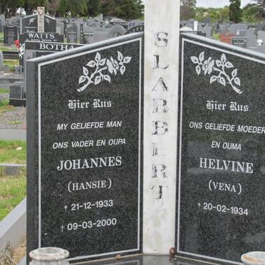 SLABBERT Johannes 1933-2000 &amp; Helvine 1934-