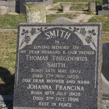 SMITH Thomas Theodorus 1907-1959 &amp; Johanna Francina 1908-1998