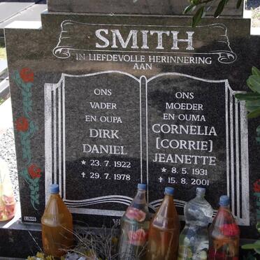SMITH Dirk Daniel 1922-1978 &amp; Cornelia Jeanette 1931-2001