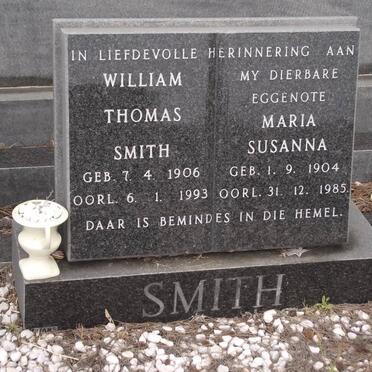SMITH William Thomas 1906-1993 &amp; Maria Susanna 1904-1985