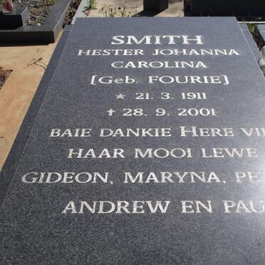 SMITH Hester Johanna Carolina nee FOURIE 1911-2001