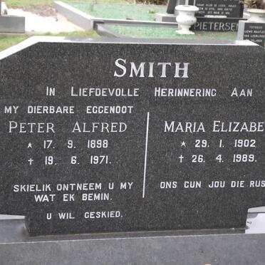 SMITH Peter Alfred 1898-1971 &amp; Maria Elizabeth 1902-1989