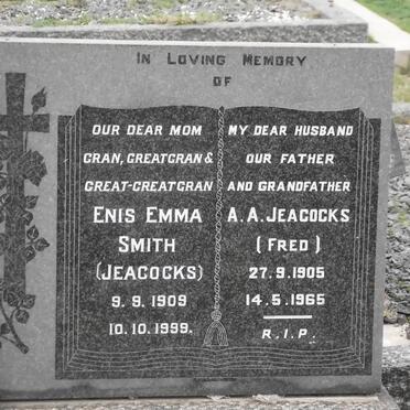 SMITH Enis Emma formerly JEACOCKS 1909-1999 :: JEACOCKS A.A. 1905-1965