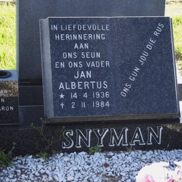 SNYMAN Jan Albertus 1936-1984
