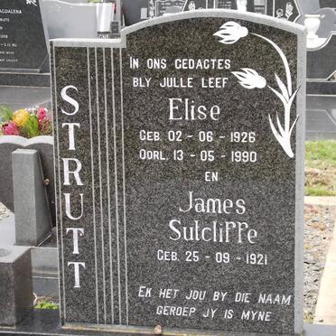 STRUTT James Sutcliffe 1921- &amp; Elize 1926-1990