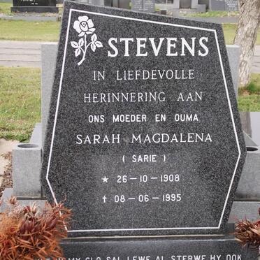 STEVENS Sarah Magdalena 1908-1995