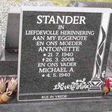 STANDER Antoinette 1940-2008 &amp; Michael A. 1940-