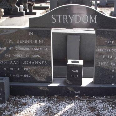 STRYDOM Christiaan Johannes 1923-1983 &amp; Ella Jacoba Dorothea VAN DER WESTHUIZEN 1928-2004