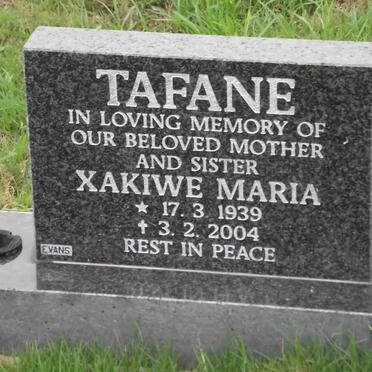 TAFANE Xakiwe Maria 1939-2004