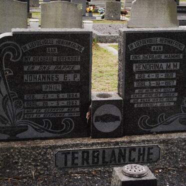 TERBLANCHE Johannes G.P. 1894-1962 &amp; Hendrina M.M. 1908-1967