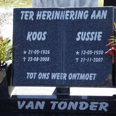 TONDER Jacobus, van 1926-2008 &amp; Jacomina 1930-2007