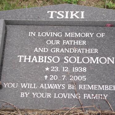 TSIKI Thabiso Solomon 1938-2005