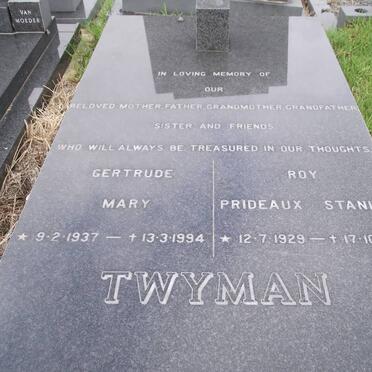 TWYMAN Roy Prideaux Stanley 1929-1994 &amp; Gertrude Mary 1937-1994