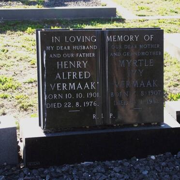 VERMAAK Henry Alfred 1901-1976 &amp; Myrtle Ivy 1907-1982