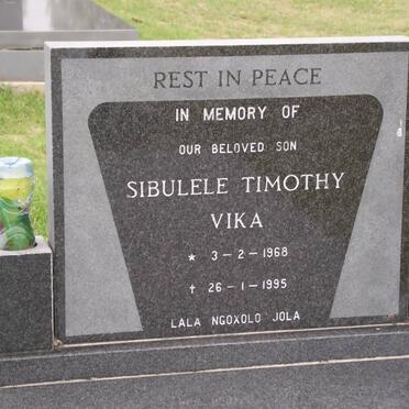 VIKA Sibulele Timothy 1968-1995