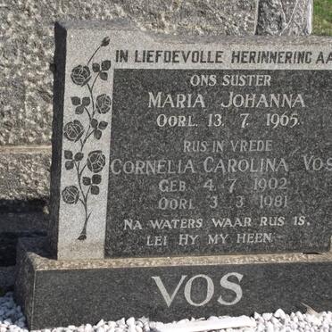 VOS Maria Johanna -1965 :: VOS Cornelia Carolina 1902-1981