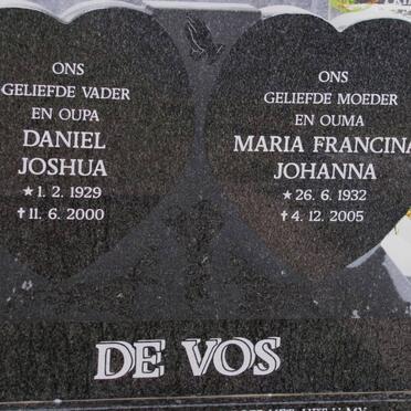 VOS Daniel Joshua, de 1929-2000 &amp; Maria Francina Johanna 1932-2005